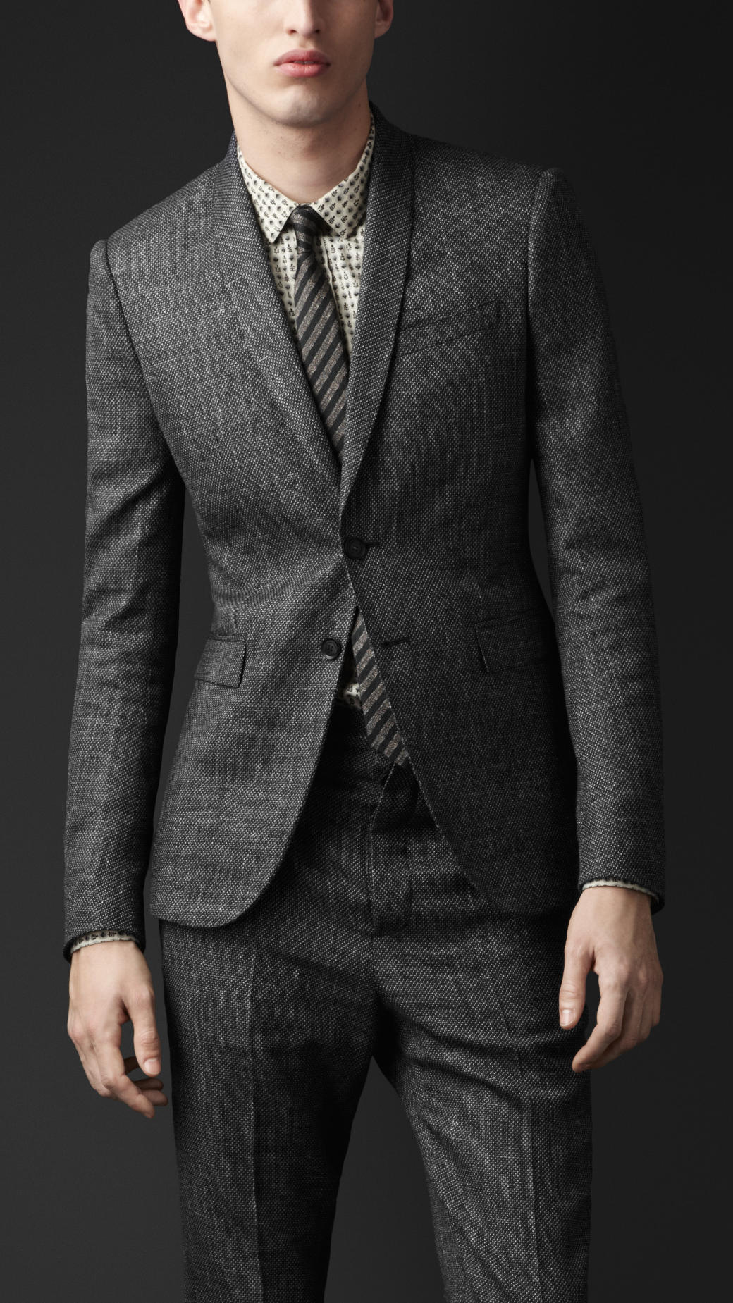 Lyst - Burberry Prorsum Slim Fit Tweed Jacket in Gray for Men