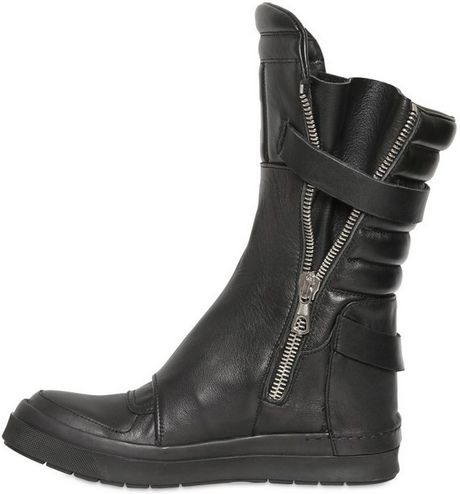 Cinzia Araia Calfskin Zip Up Boots in Black | Lyst