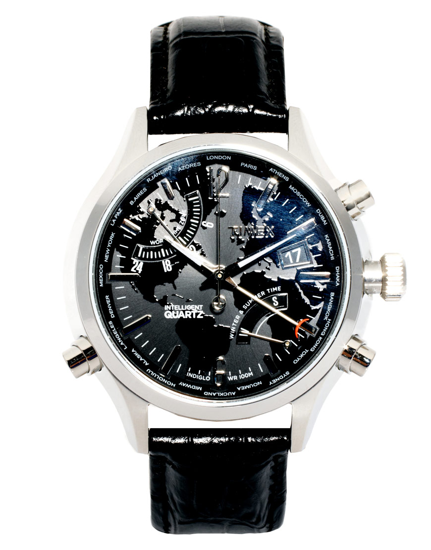 Lyst - Timex Intelligent Quartz World Time Chronograph Watch In ...