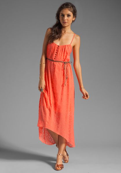 Twelfth Street Cynthia Vincent Florica Belted High Low Dress in Orange ...