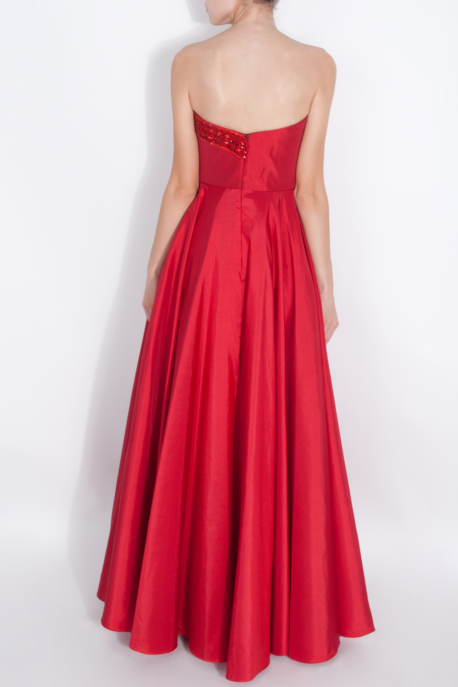 strapless full skirt dress