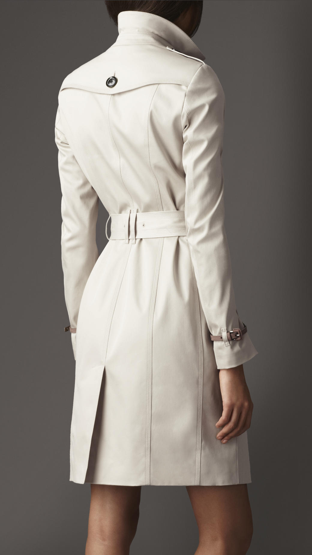 Lyst - Burberry Long Cotton Twill Nubuck Leather Detail Trench Coat in