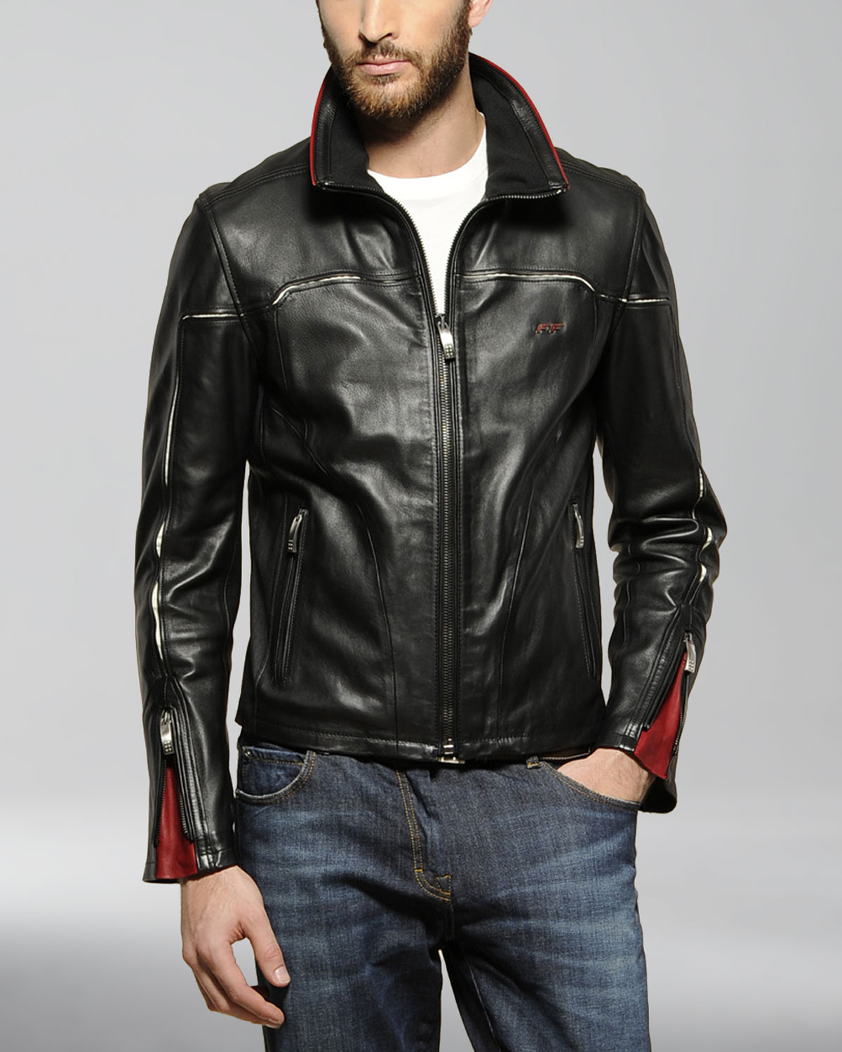 Lyst - Ferrari Leather Jacket in Black for Men