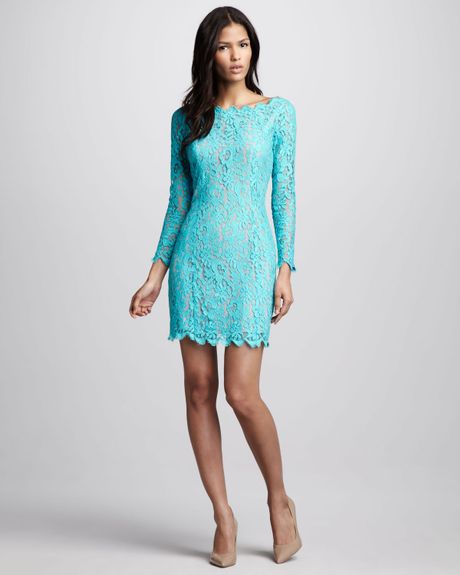 Madison Marcus Magnetic Lace Dress in Blue (turquoise) | Lyst