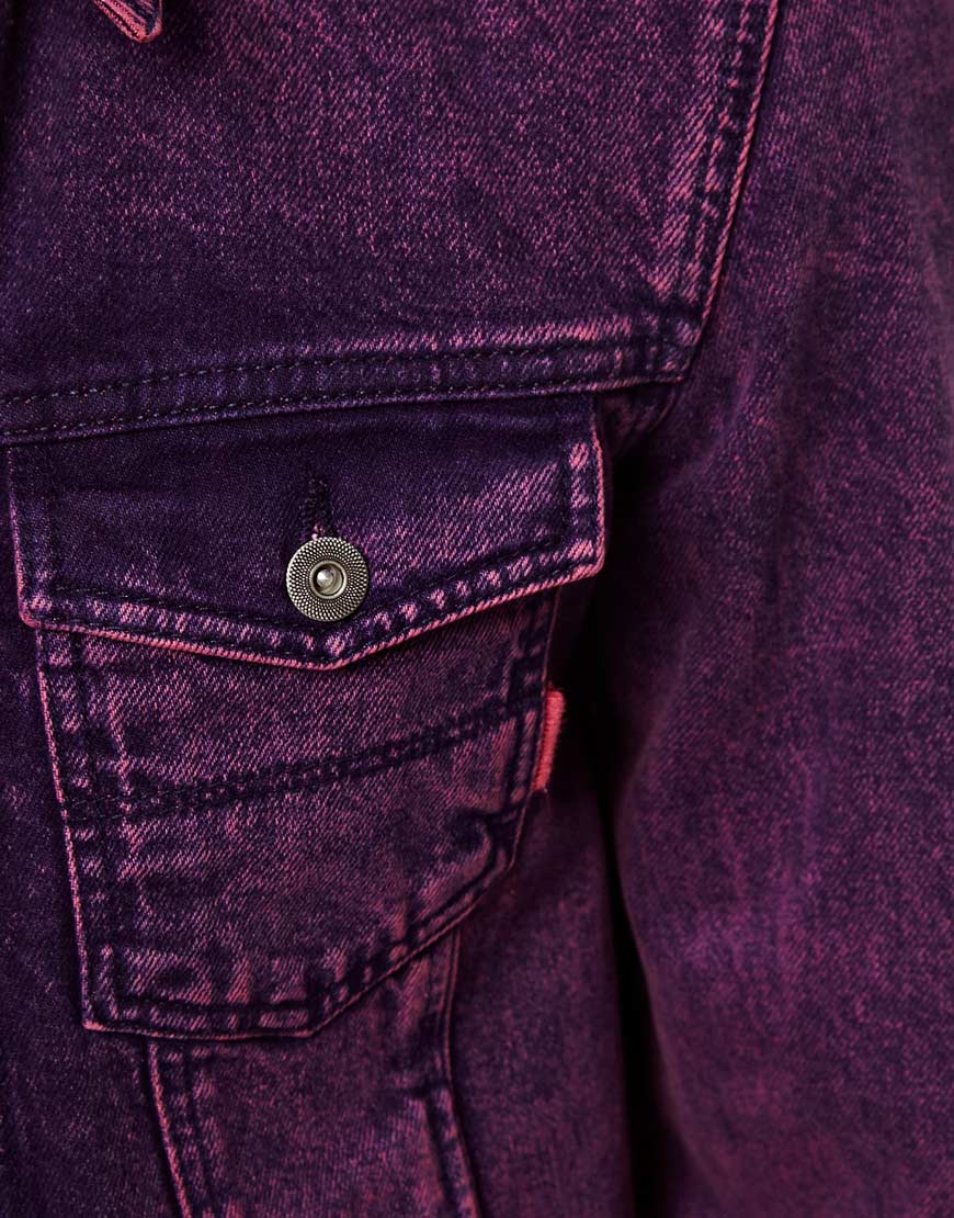 Lyst - ASOS Asos Denim Jacket with Acid Wash in Purple for Men
