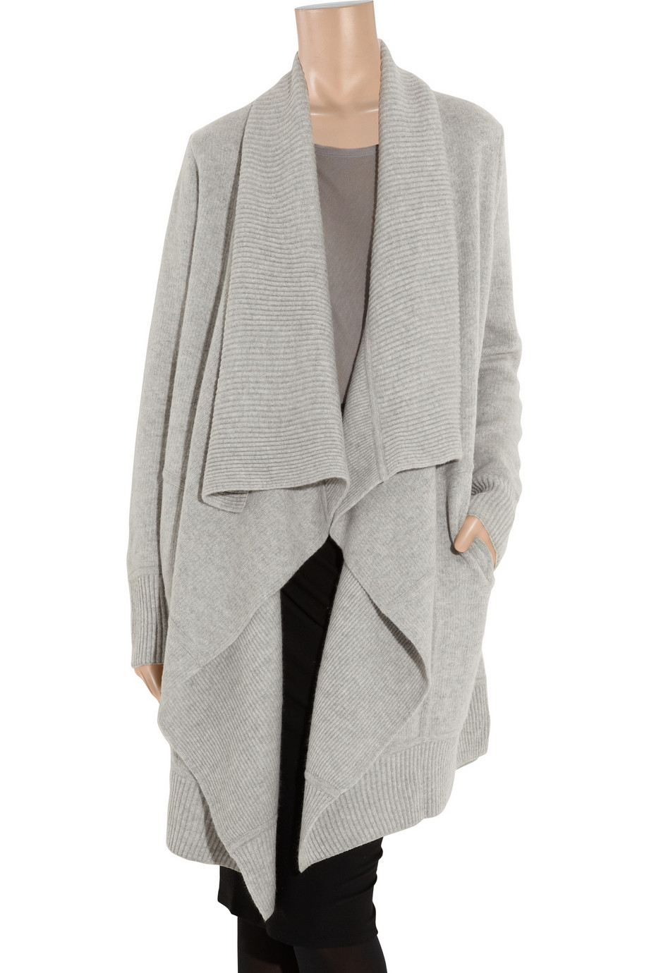 Donna Karan Oversized Cashmere Cardigan in Gray - Lyst