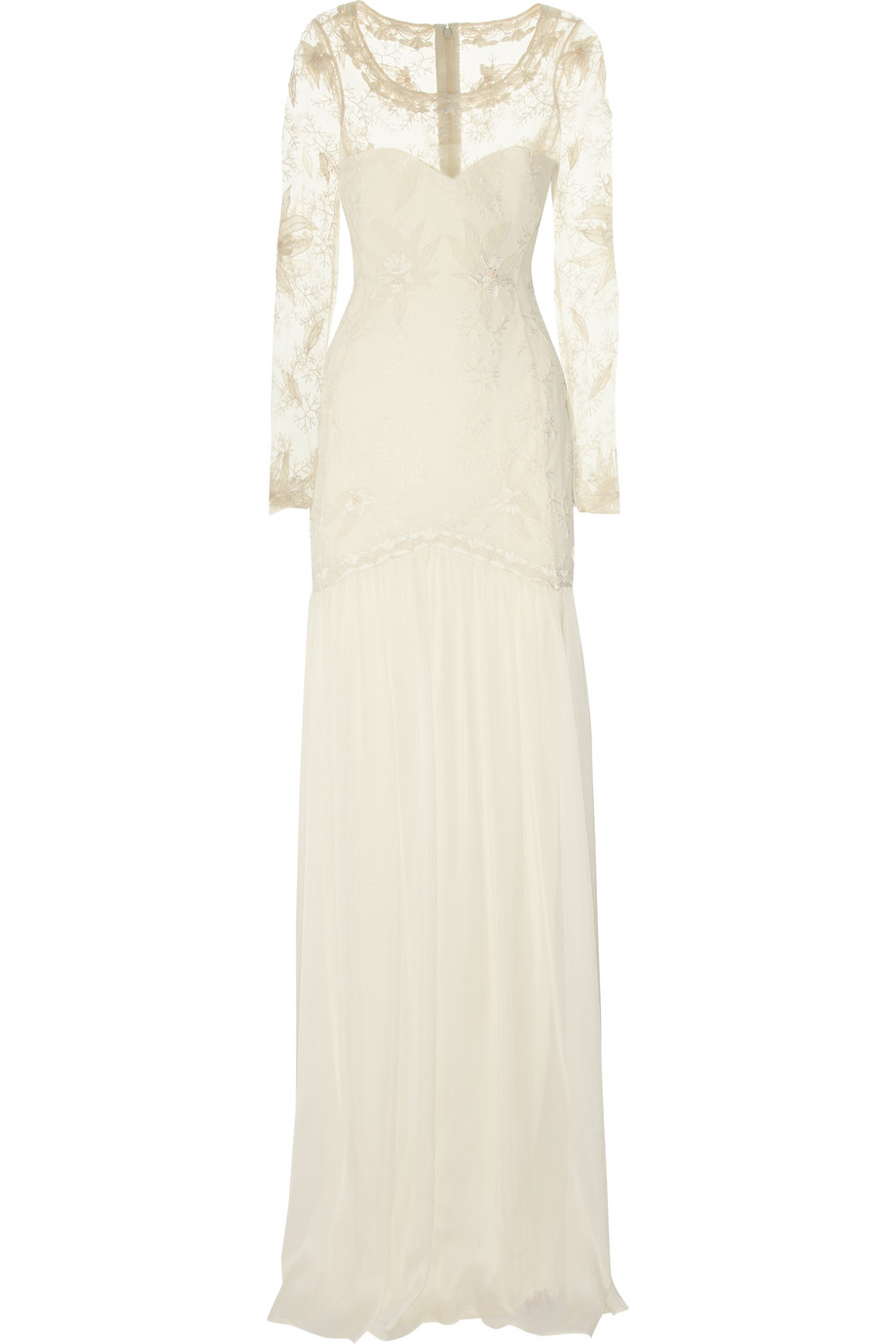Temperley london Belle Embroidered Lace and Silk-chiffon Gown in White ...