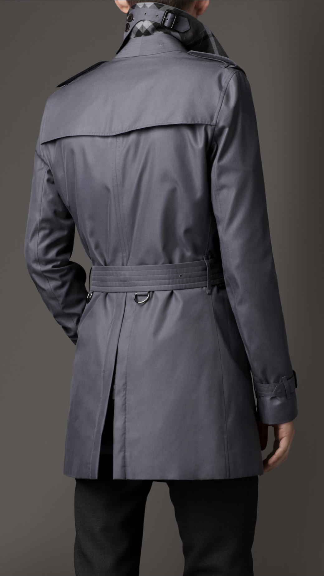 Burberry Mid-Length Cotton Gabardine Trench Coat in Gray for Men | Lyst