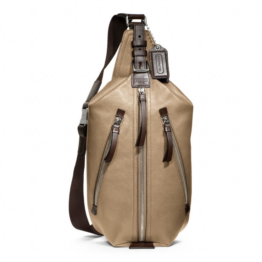 Lyst - COACH Thompson Leather Perforated Sling Pack in Natural for Men