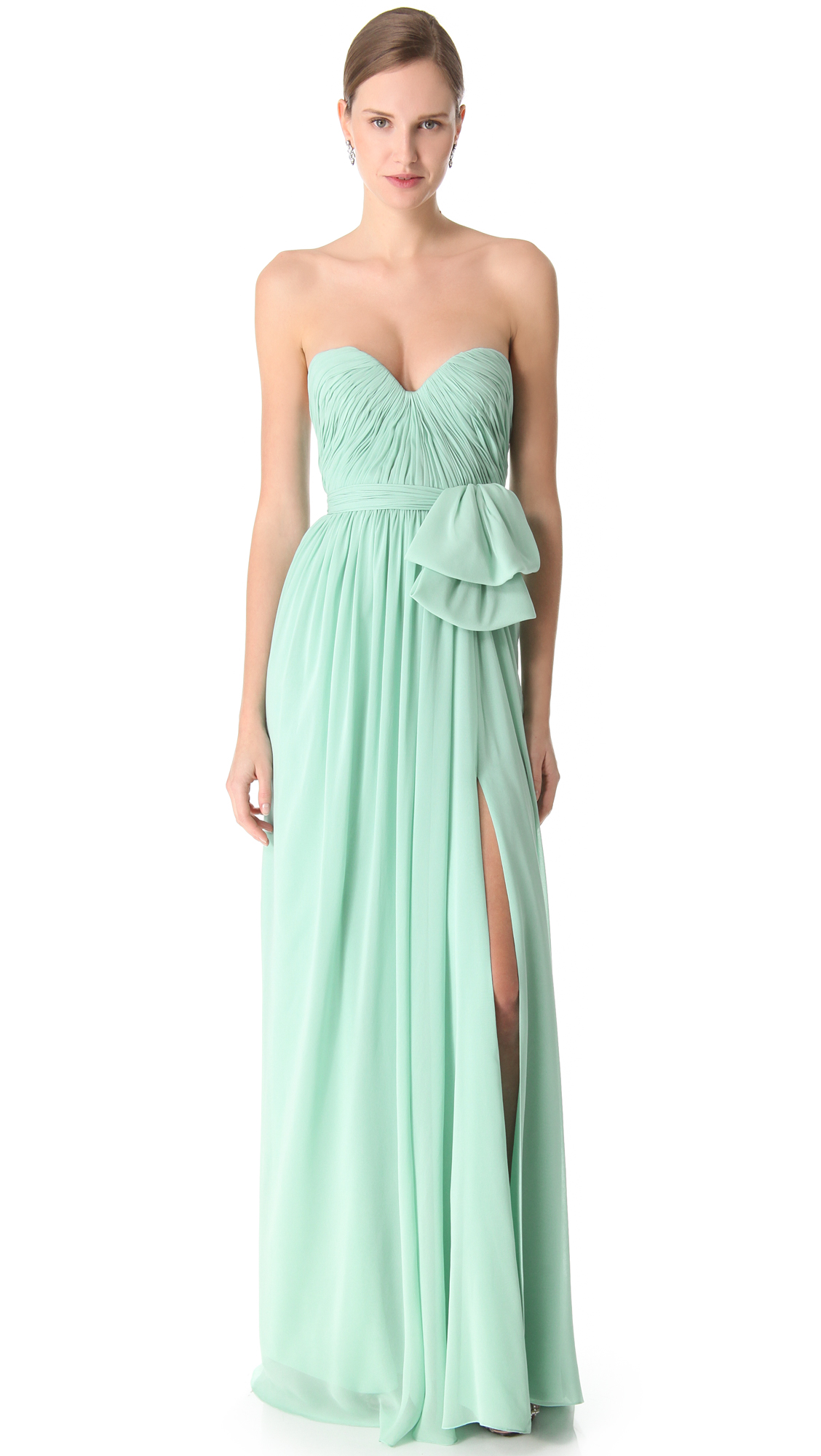 reem acra blue gown