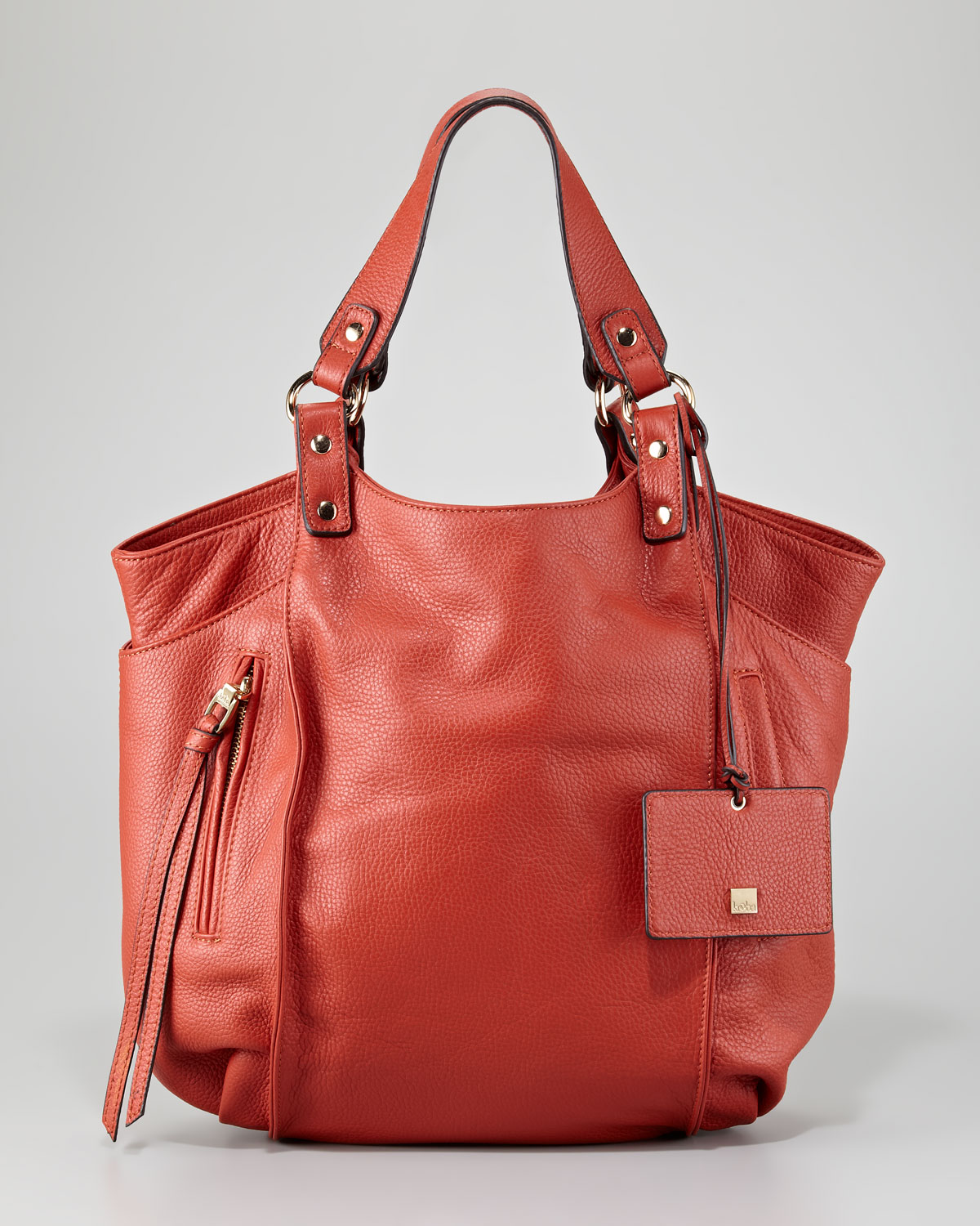 Kooba Logan Leather Tote Bag in Red (coral) | Lyst