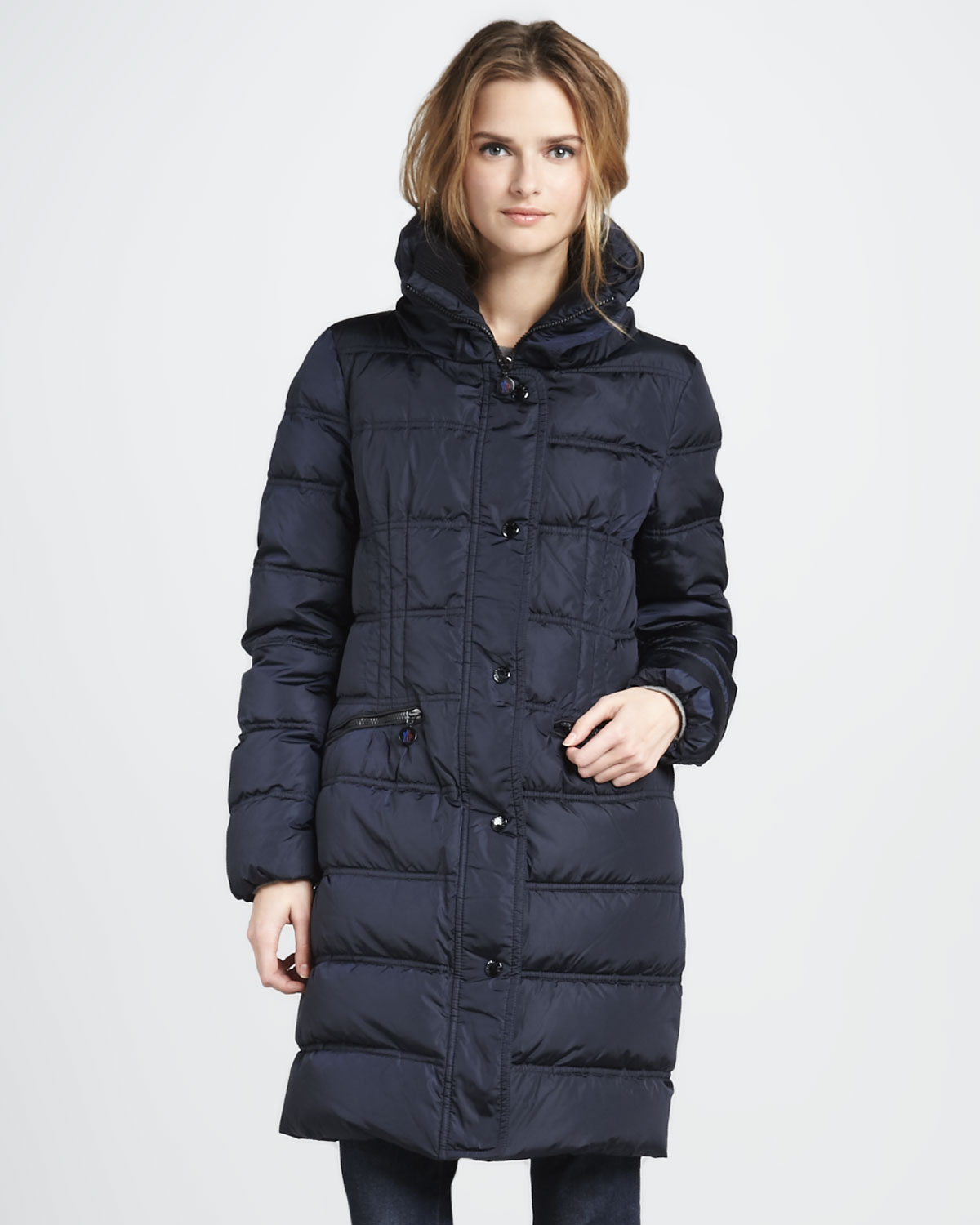 moncler vos three-quarter puffer coat moncler vos three-quarter puffer coat
