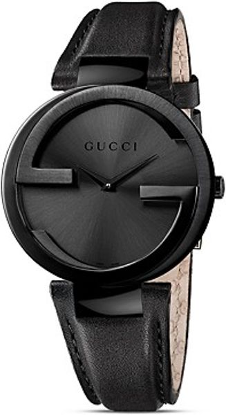 Gucci PVD Case Watch with Black Dial and Strap in Black | Lyst