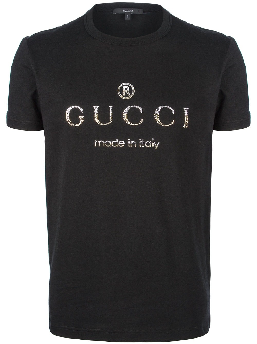 Gucci Studded Logo Tshirt in Black for Men | Lyst