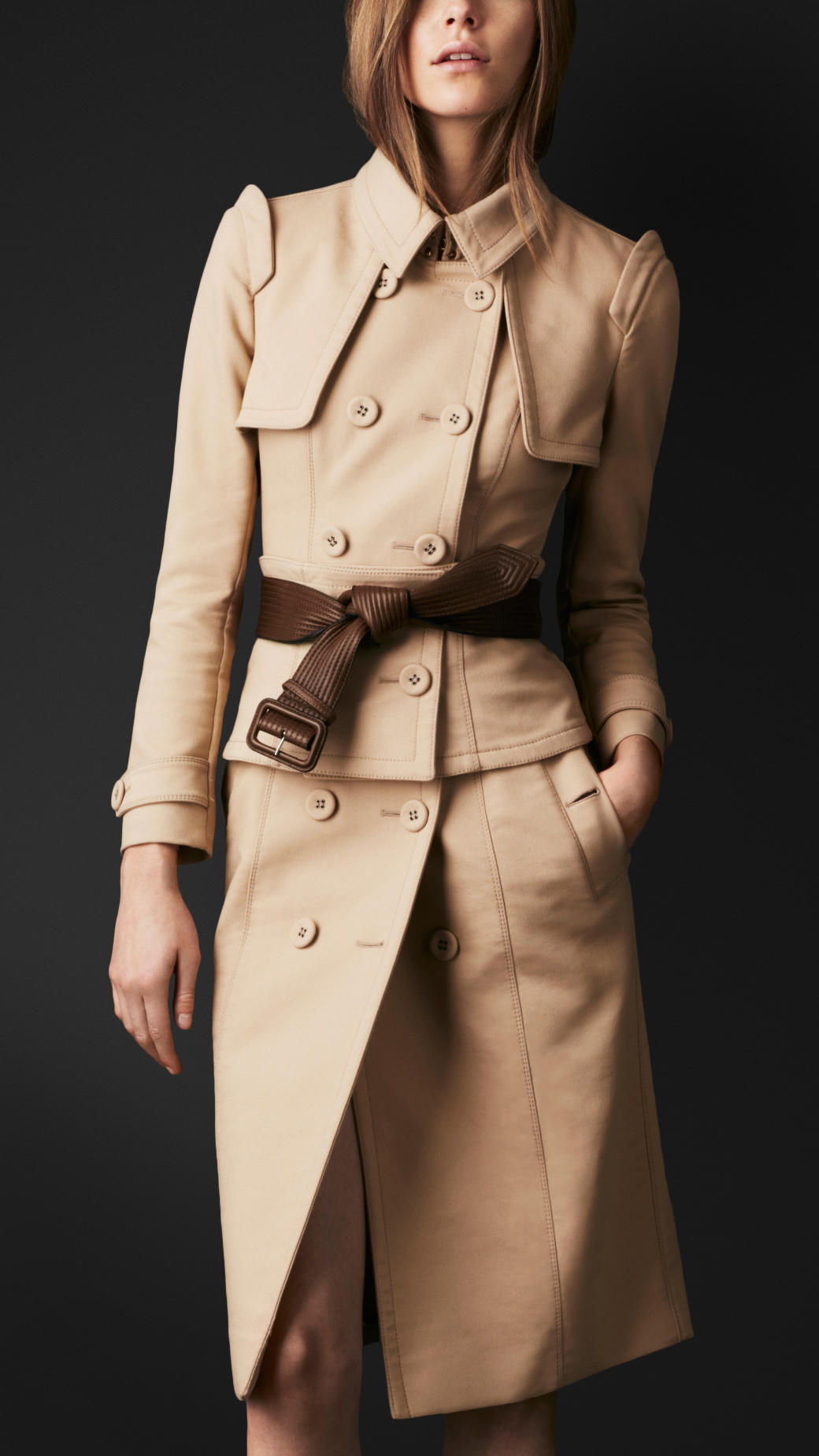 Lyst - Burberry Prorsum Corset Trench Coat in Natural