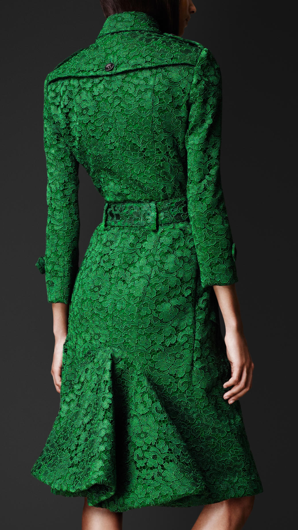 Burberry prorsum Kickback Lace Trench Coat in Green | Lyst