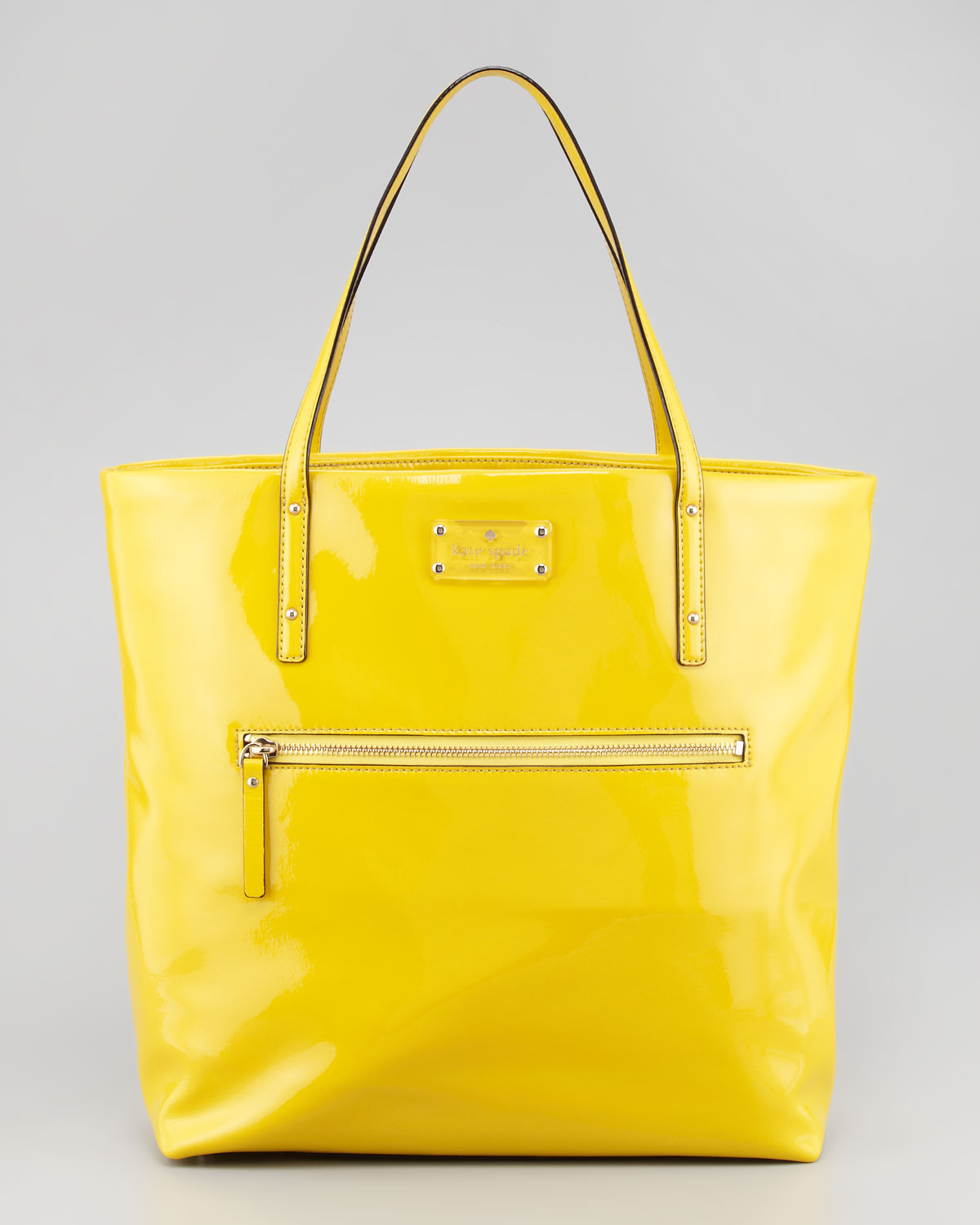 Lyst - Kate Spade New York Patent Leather Flicker Bon Shopper Bag in Yellow