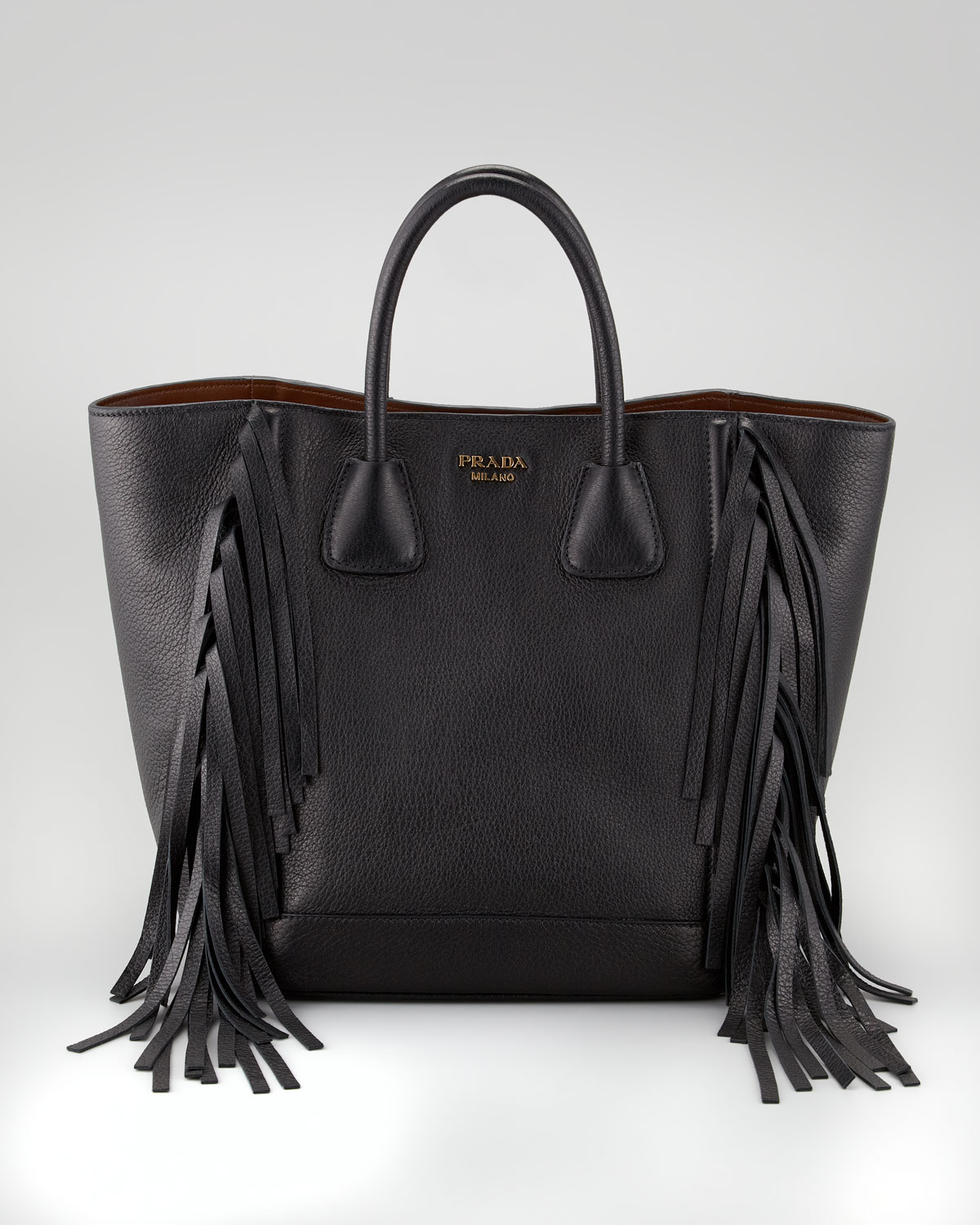 Lyst - Prada Cervo Fringe Tote Bag in Black