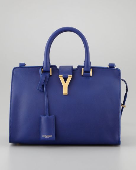 Saint Laurent Cabas Chyc Cuir Gras Mini Bag in Blue | Lyst