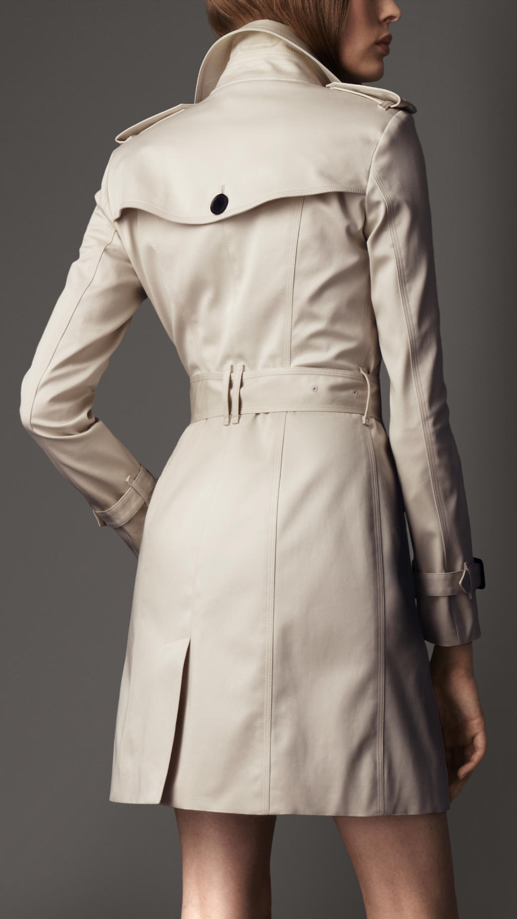 Lyst - Burberry Long Slim Fit Stretchcotton Trench Coat in Natural