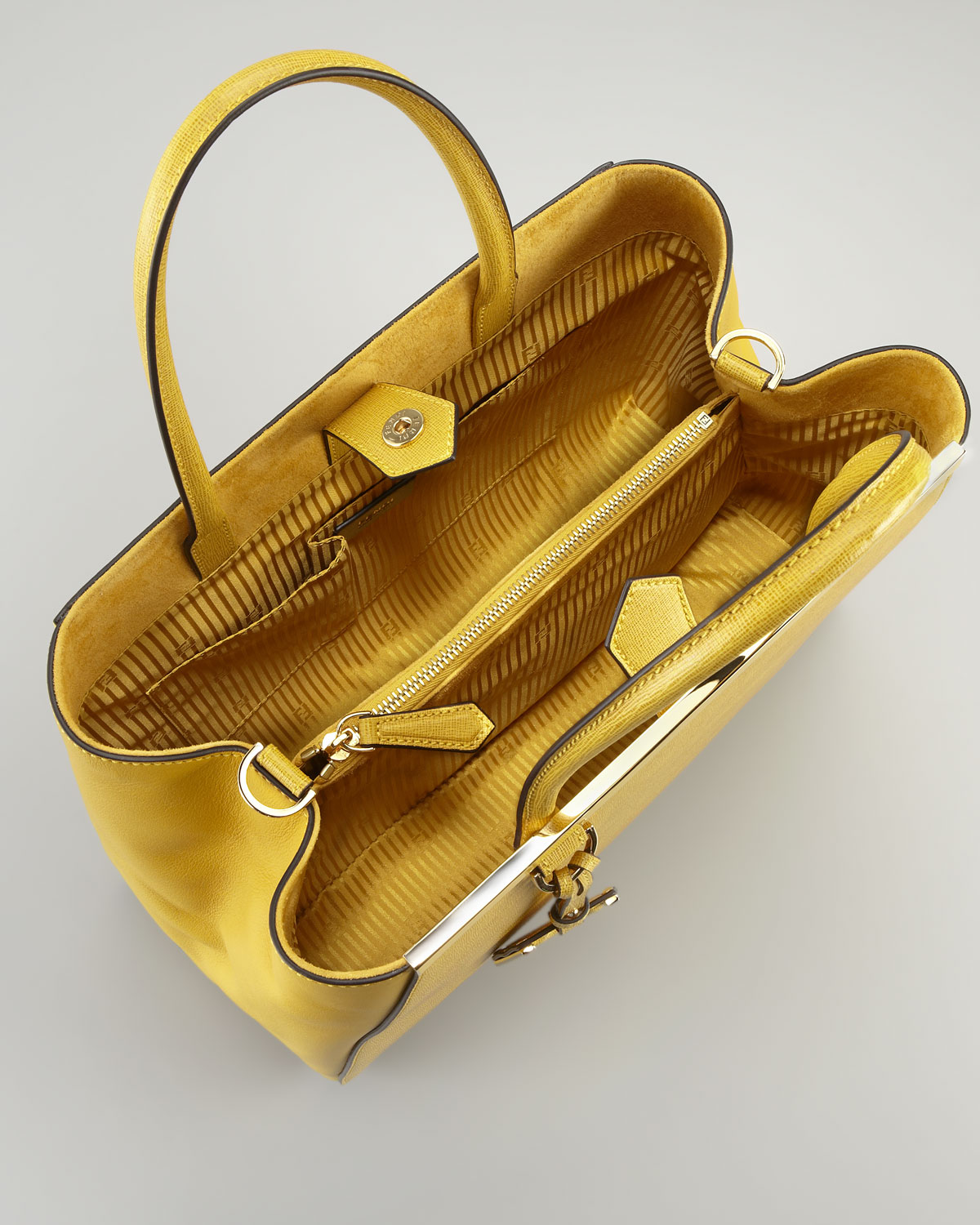 Lyst Fendi 2jours Calfskin Tote Bag in Yellow