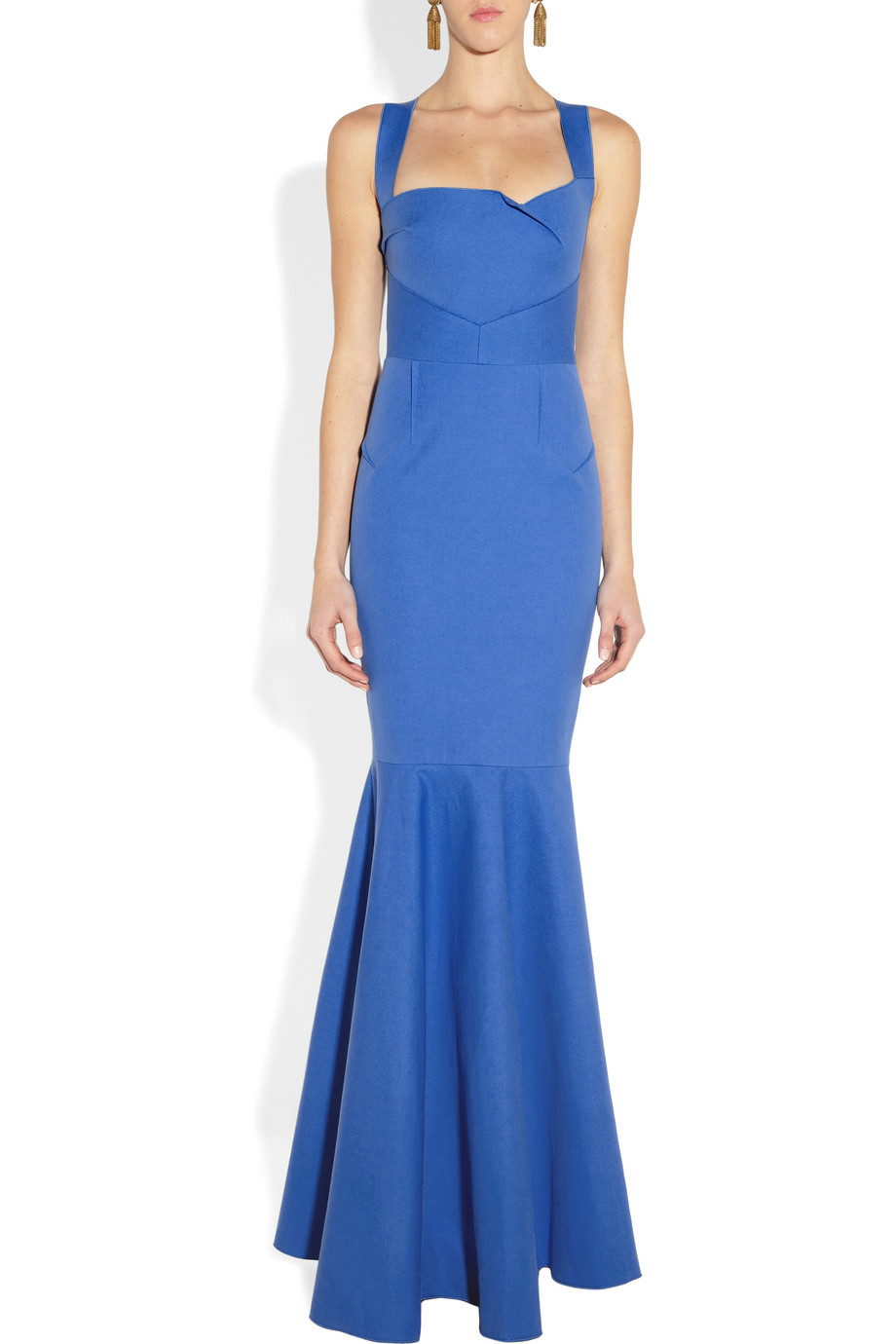 Lyst - Roland mouret Stretch Cotton Gown in Blue