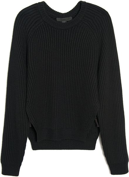 Alexander Wang Long Sleeve Knit Pullover in Black | Lyst