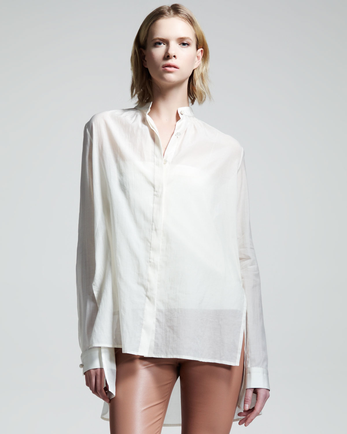 Lyst - The row Voile Blouse in White
