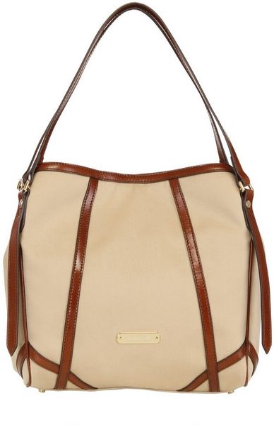 Burberry Small Canterbury Tech Cotton Bag in Beige