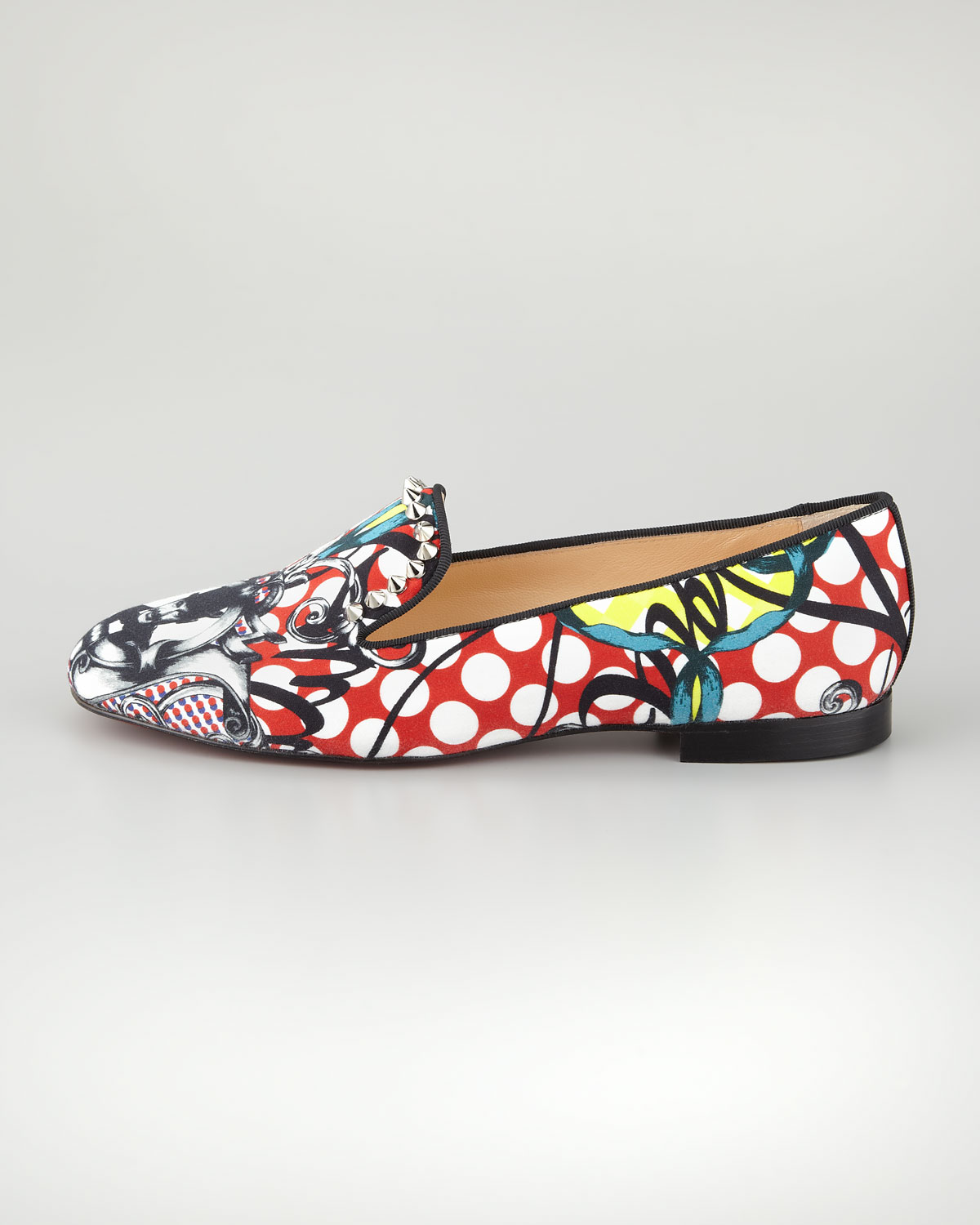 christian louboutins replica shoes - Christian louboutin Sakouette Face Polkadot Fabric Loafer in ...