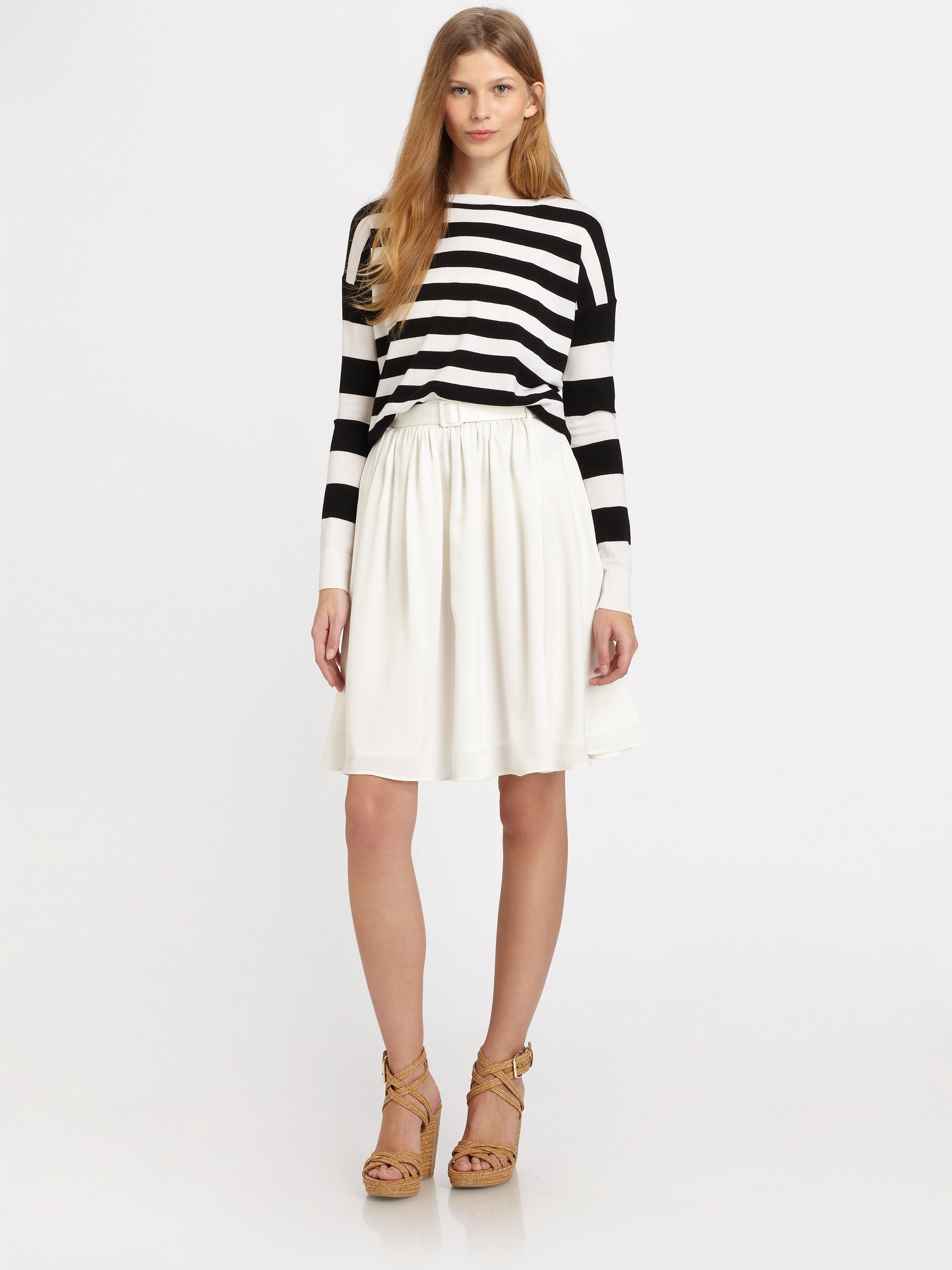 Theory Tollie Evian Striped Top in Black | Lyst