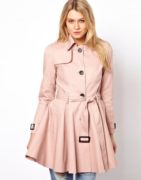 Asos Collection Fit And Flare Mac in Pink (powderpink) | Lyst