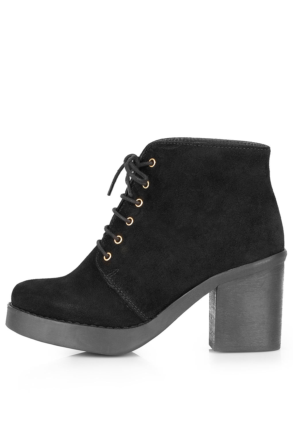 Lyst - Topshop Athena Lace-up Ankle Boots in Black