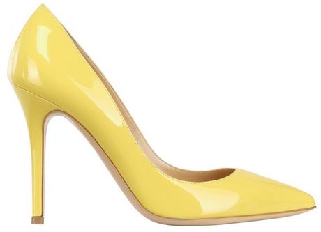 Semilla 100mm Patent Pointed Toe Pumps in Yellow | Lyst