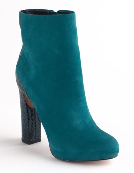 Boutique 9 Tana Suede Boots in Green (turquoise snake) | Lyst