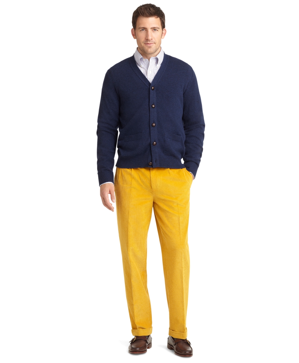 Brooks brothers Elliot 8wale Corduroy Pants in Yellow for Men | Lyst