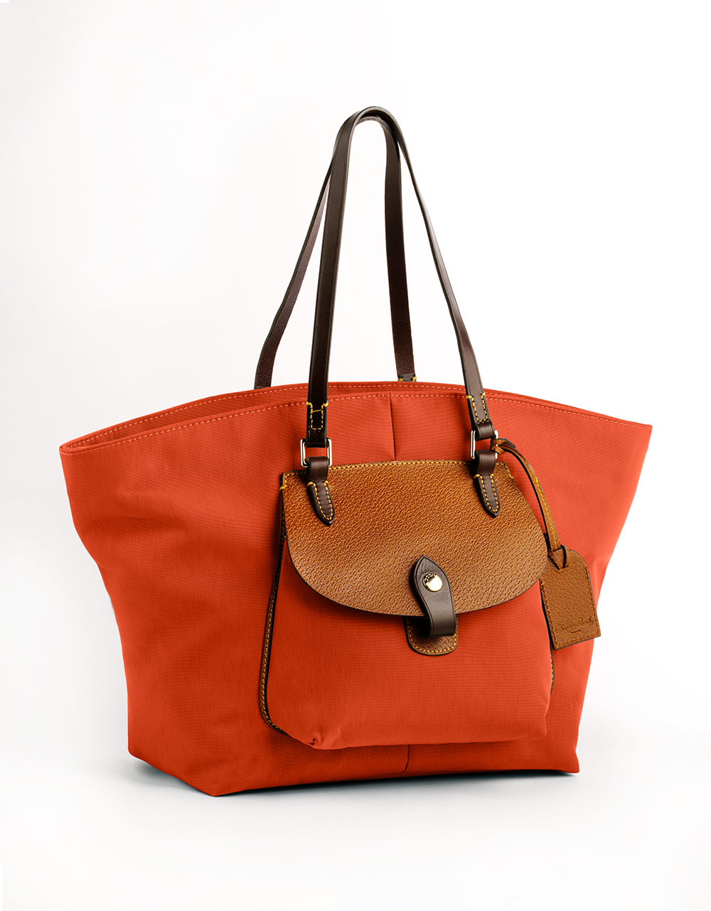 Dooney & Bourke Leather Trim Shopper Bag in Orange (burnt orange) | Lyst