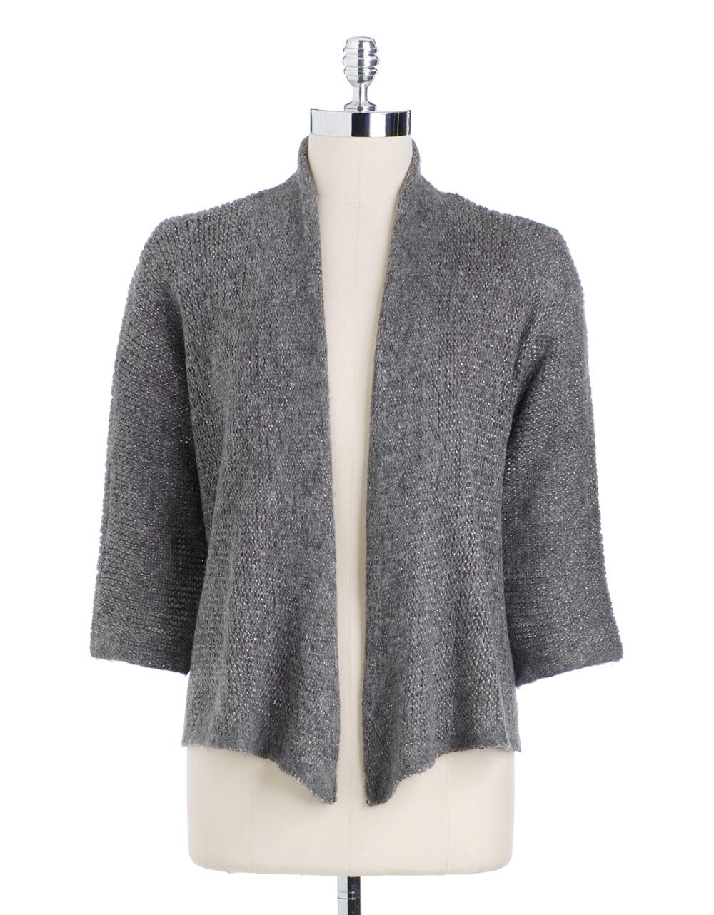 Lyst - Eileen Fisher Cropped Cardigan Sweater in Gray