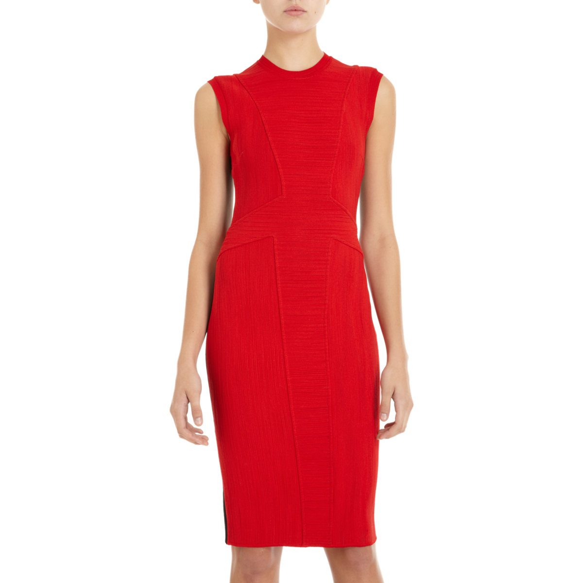 Givenchy Corded Knit Sheath Dress in Red | Lyst