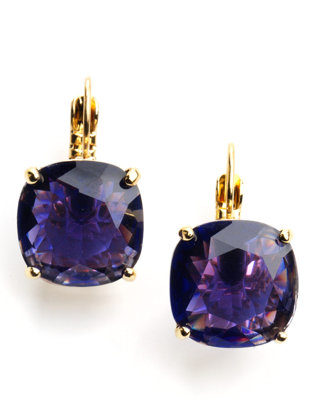 Lyst Kate Spade New York Small Square Leverback Earrings In Purple Gallery