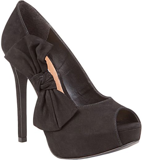 Steve Madden Bow Derek Platform Pumps in Black (black suede) | Lyst