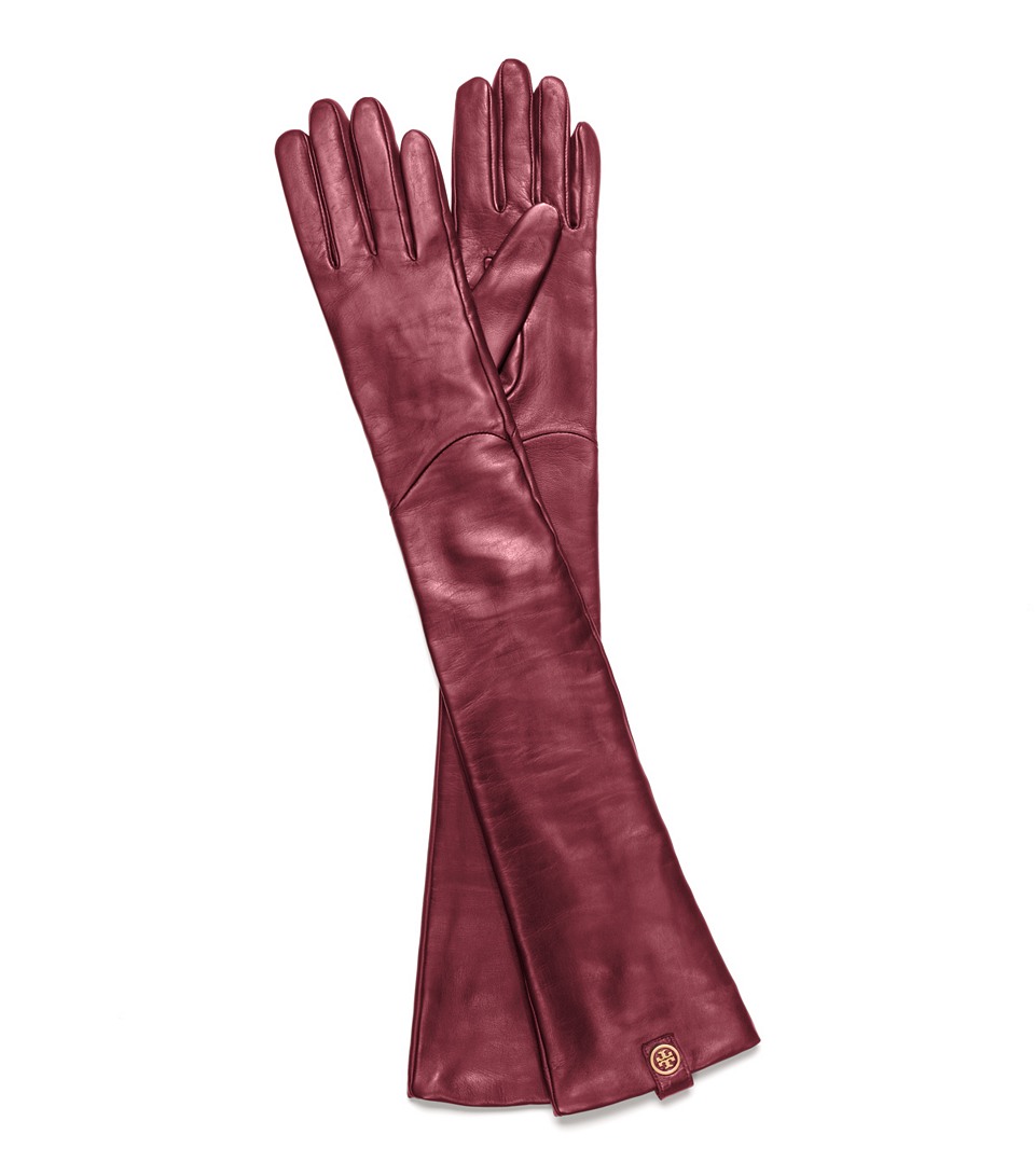 Tory burch Opera Length Leather Gloves in Red Lyst