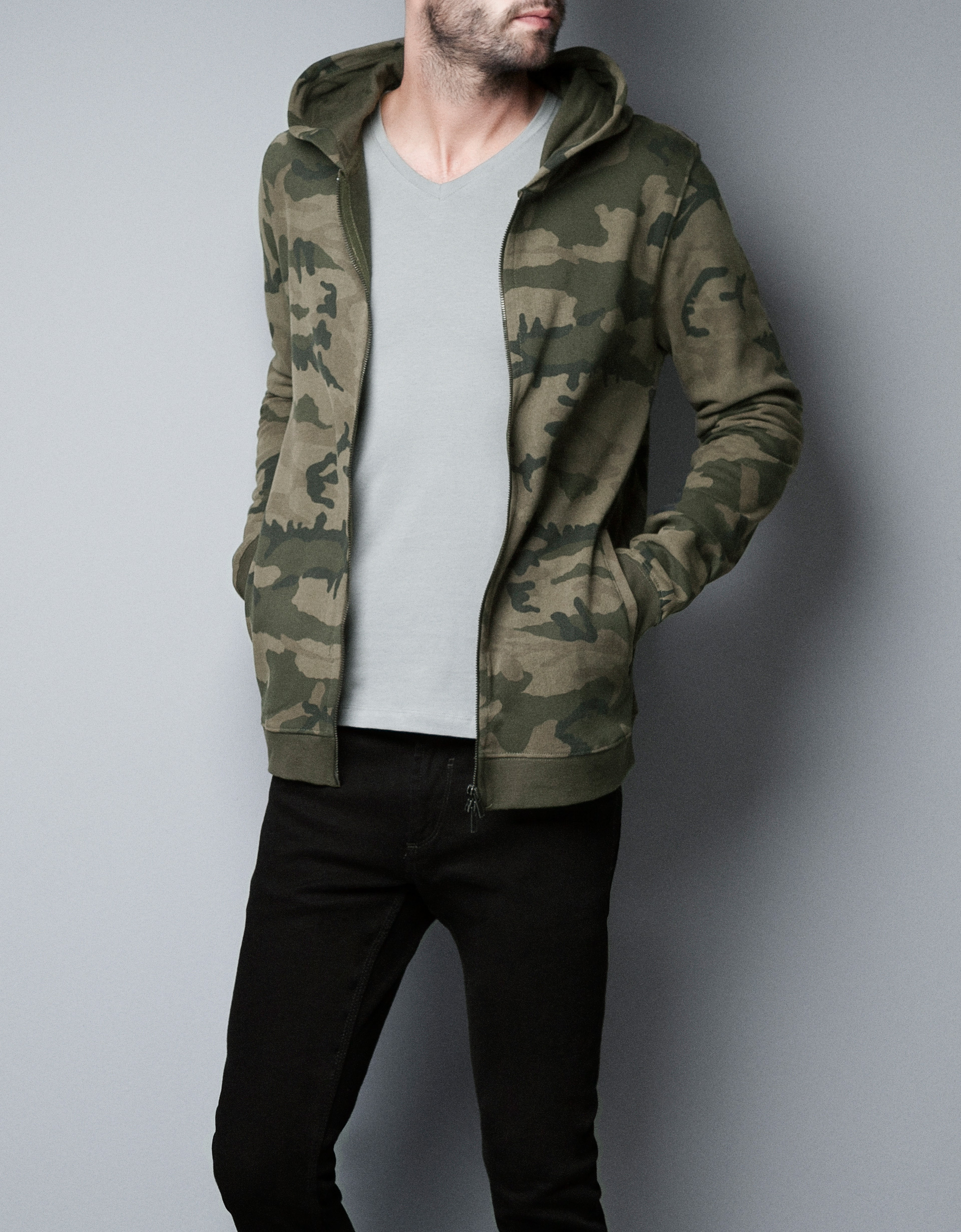 Zara Camouflage Jacket in Natural for Men | Lyst