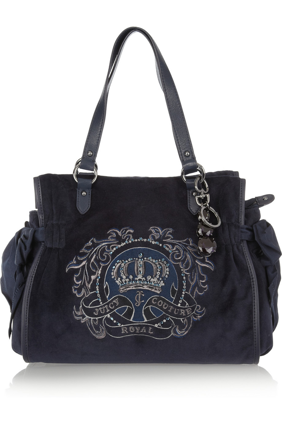 Juicy Couture Ms Daydreamer Leather Trimmed Velour Tote in Blue (navy ...