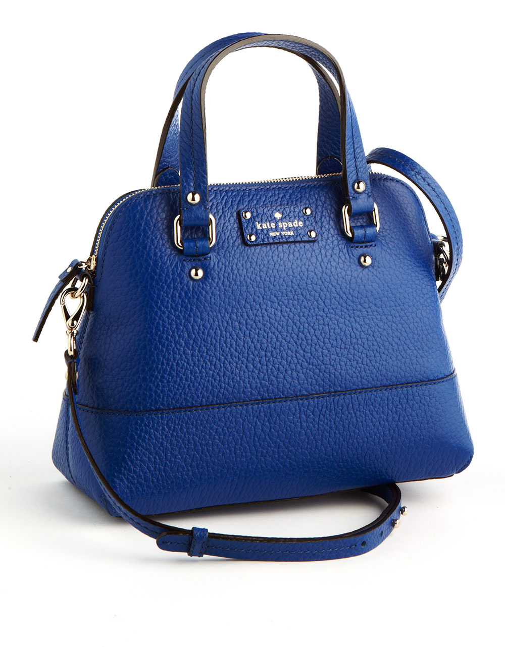 Kate Spade Maise Leather Satchel Bag in Blue - Lyst