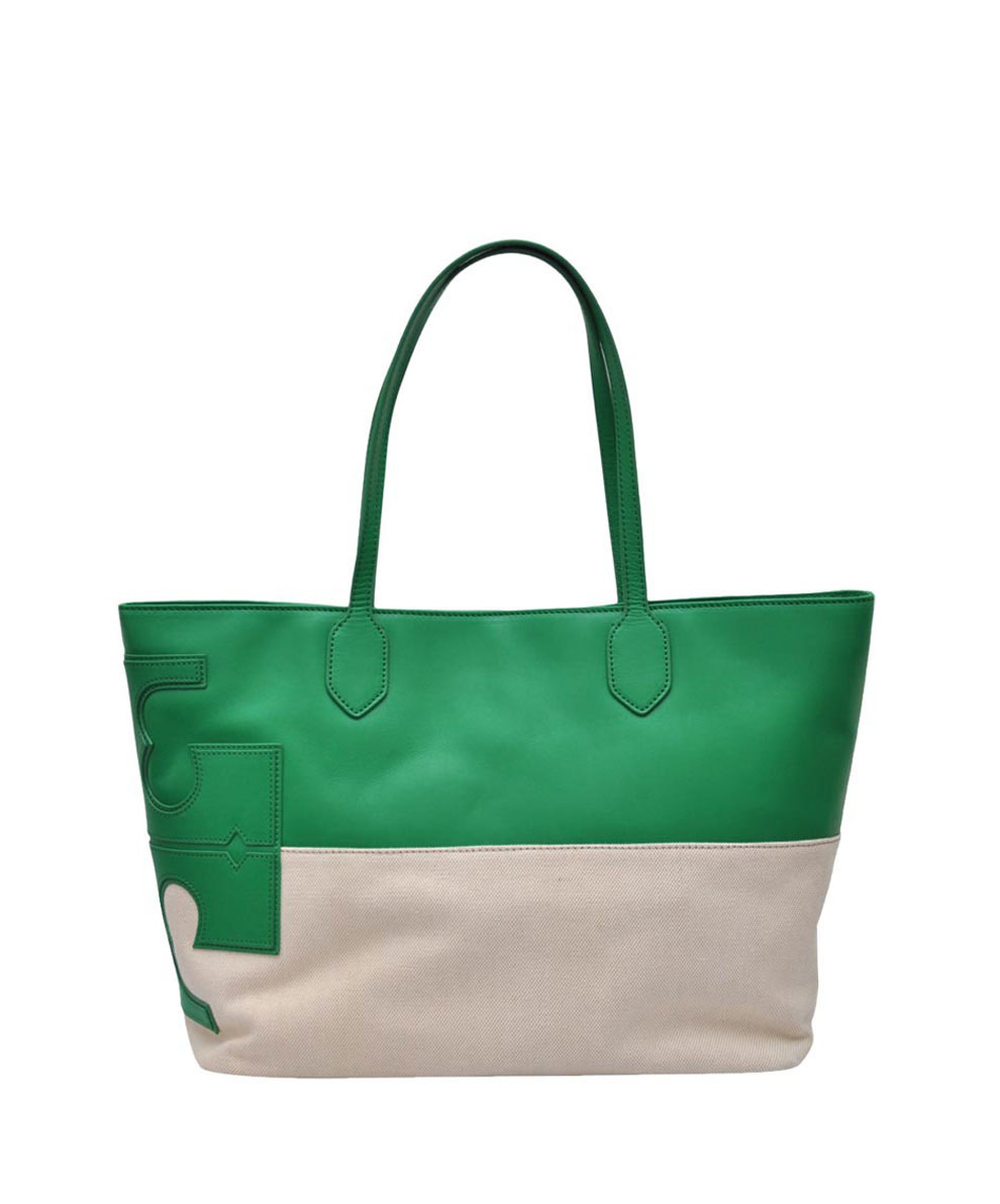 Tory Burch Stacked Tote Bag in Green | Lyst