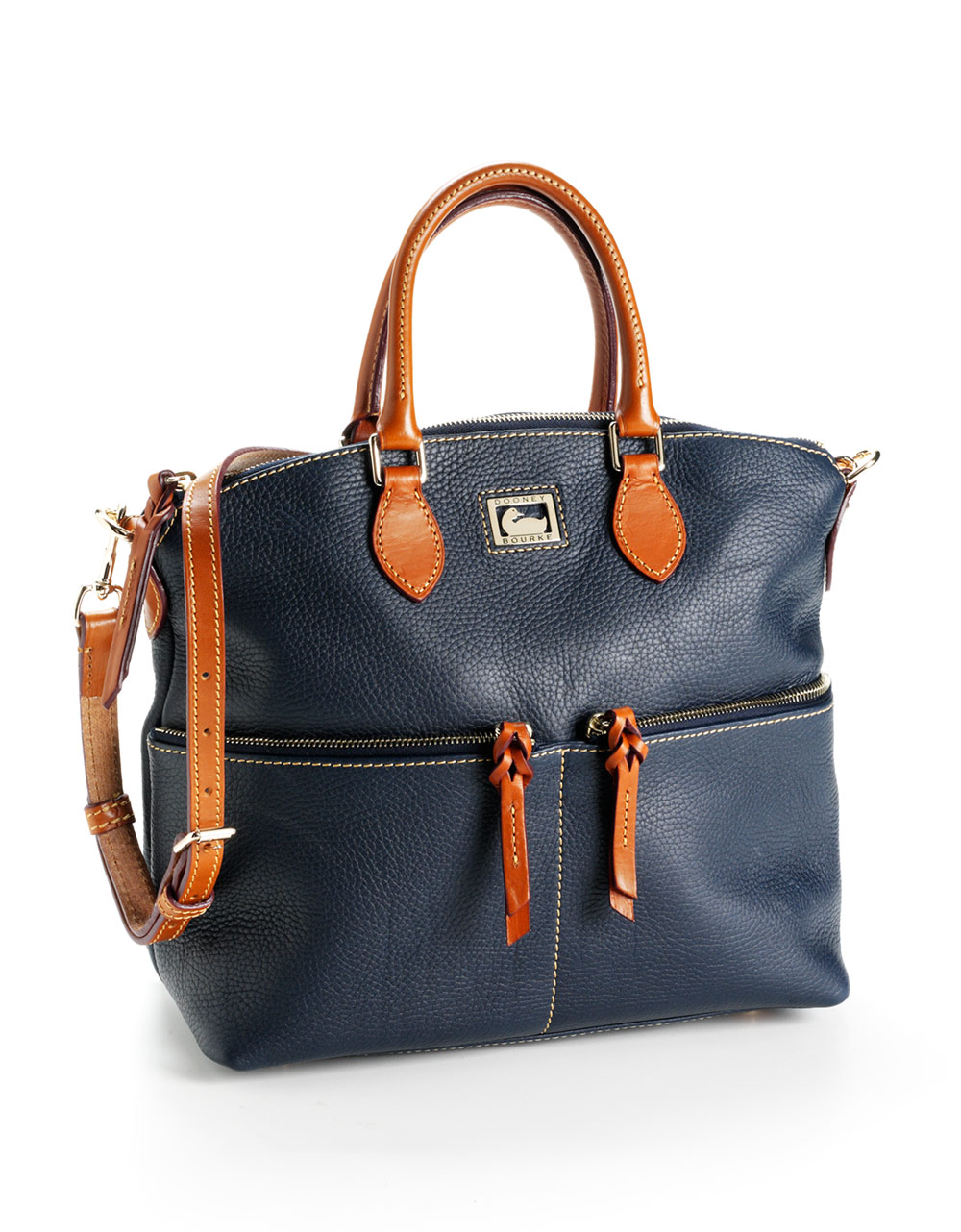 Dooney & Bourke Dillen Ii Leather Pocket Satchel Bag in Blue (navy) | Lyst