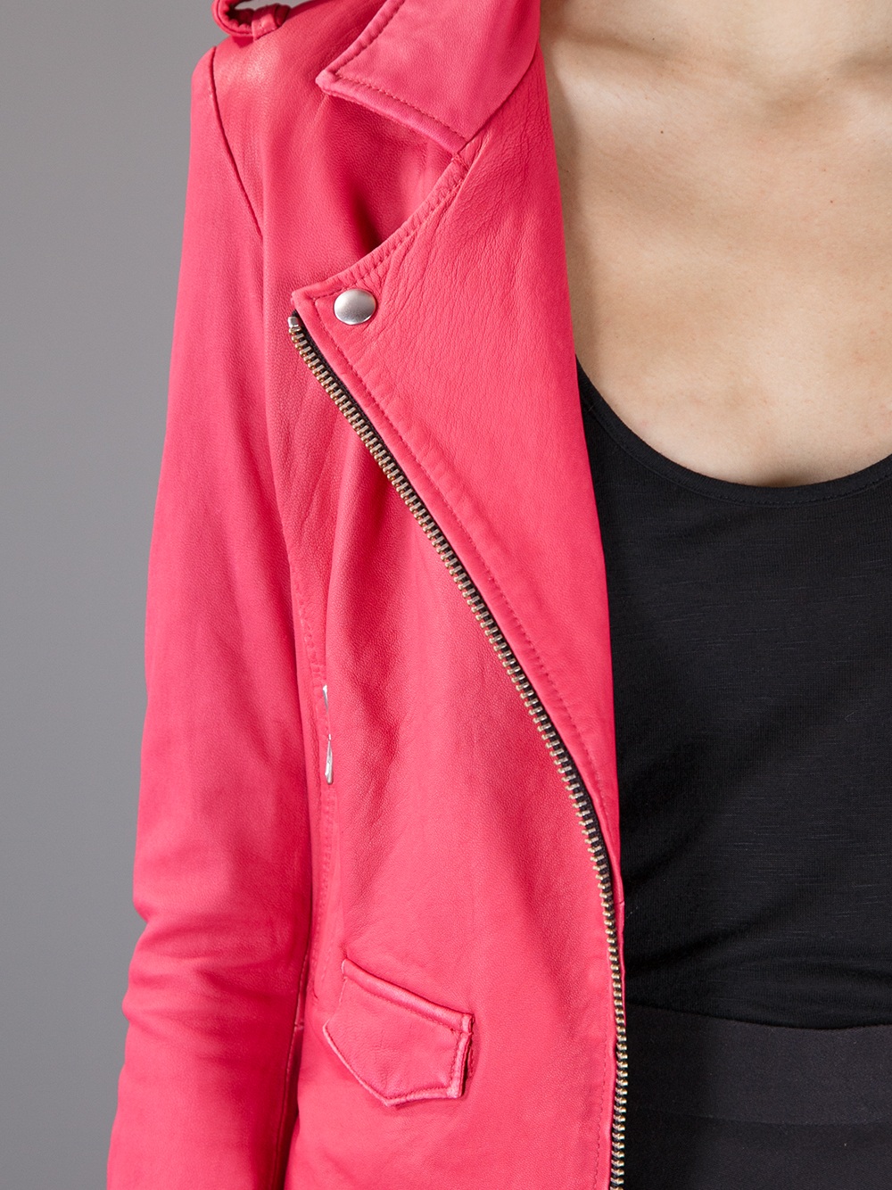 Iro Ashville Biker Jacket In Pink Lyst Gallery