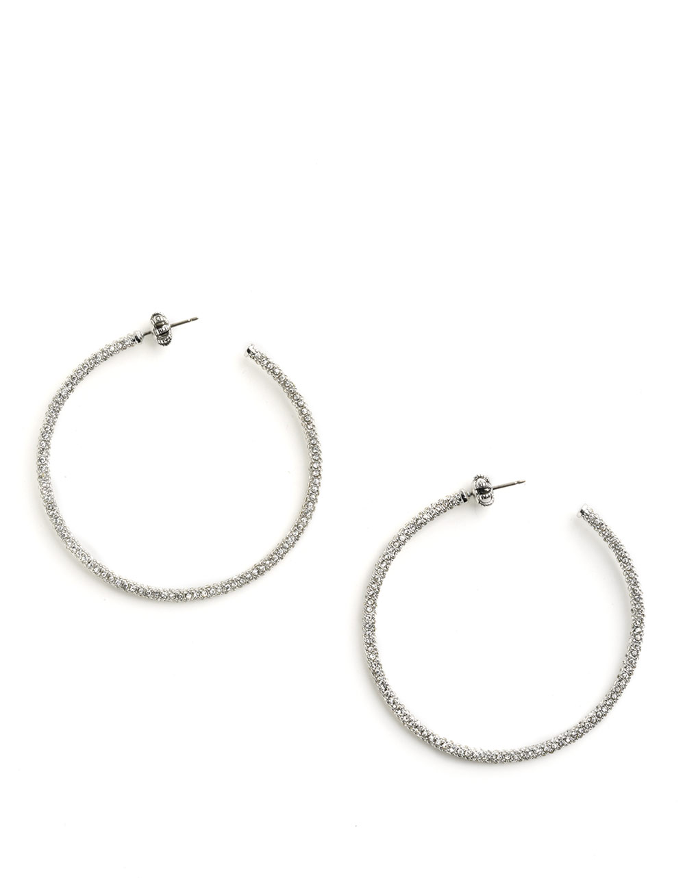 Juicy couture Large Pave Hoops in Metallic | Lyst