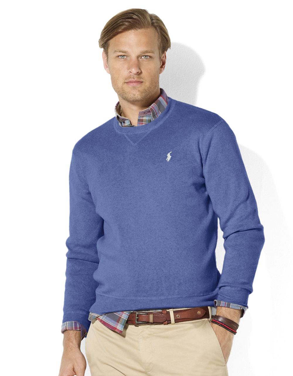 Polo Ralph Lauren Long Sleeved Silk Cable Knit V-Neck Sweater in Blue ...
